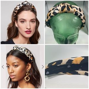 MSRP $65 Lele Sadoughi Leopard Print Silk Headband Comfort Fit wide band